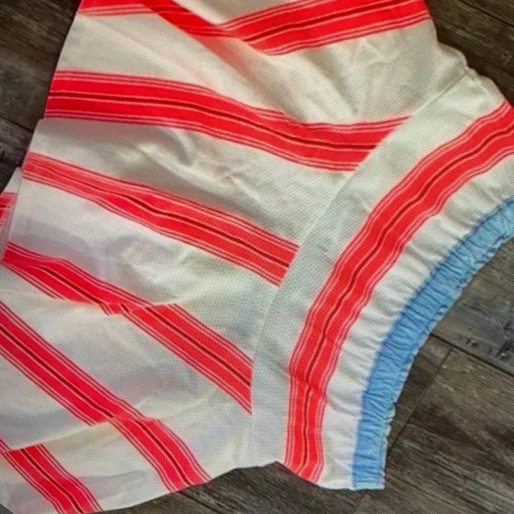 Chambray elastic waistband girls stripe skorts